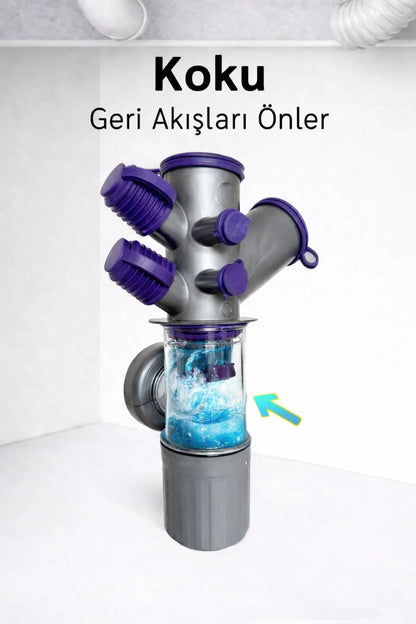 AQUENOX DRAINEXA – Mehrfach-Waschbecken-Siphon mit 6 Eingängen