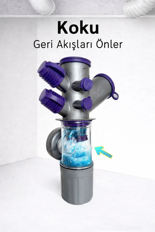 AQUENOX DRAINEXA – Mehrfach-Waschbecken-Siphon mit 6 Eingängen